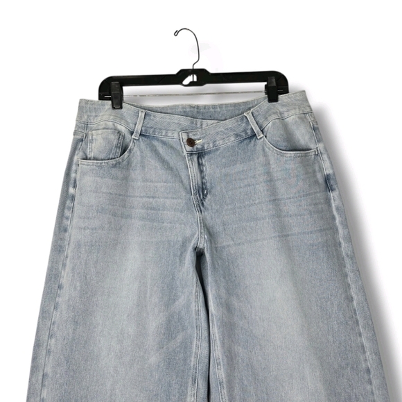 Halara Jean Wide Leg Flex Denim Women's Size Large Tall - Picture 4 of 15